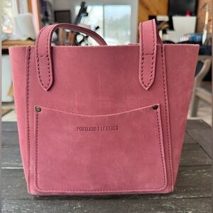 Portland Leather Small Juliette Tote Bag - Foxglove color